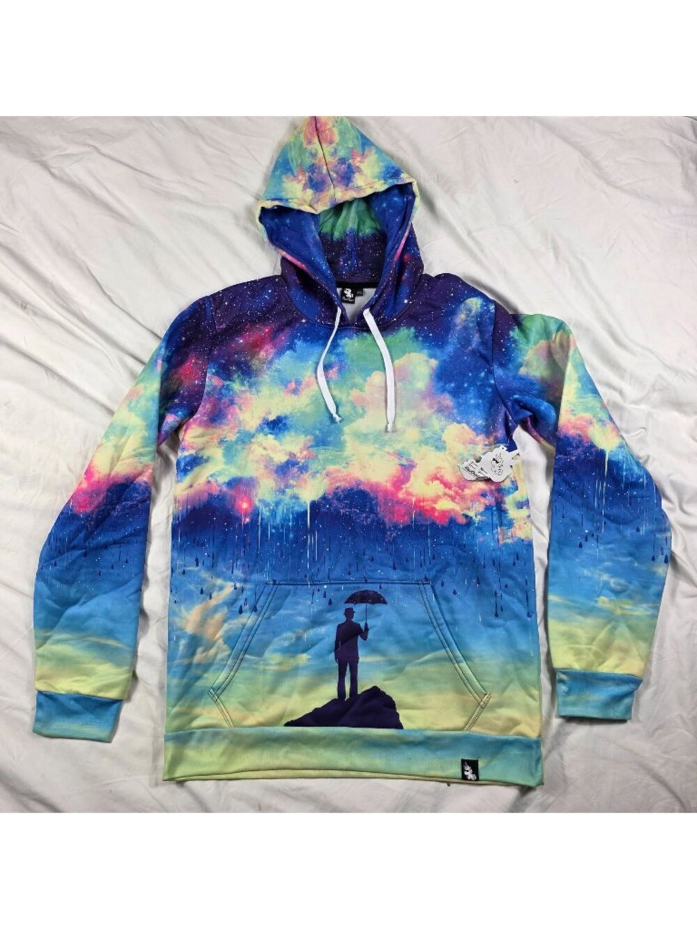 iHeartRaves Umbrella Man Galaxy Hoodie XXL Rave Festival Graphic Pullover